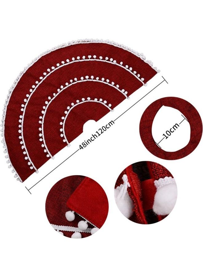 BGM Decorative Tree Skirt Red/White - Image 3
