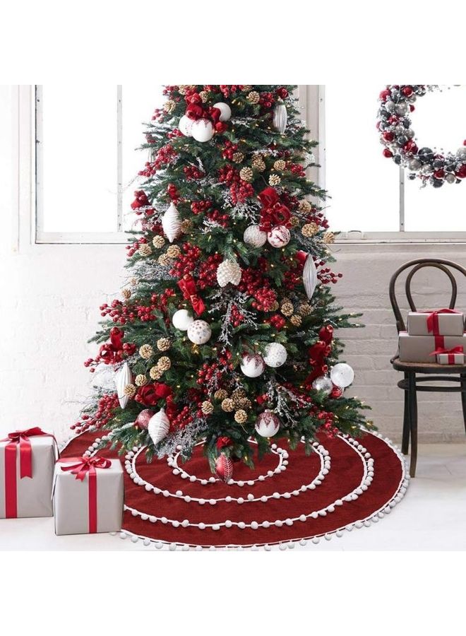 BGM Decorative Tree Skirt Red/White - Image 5