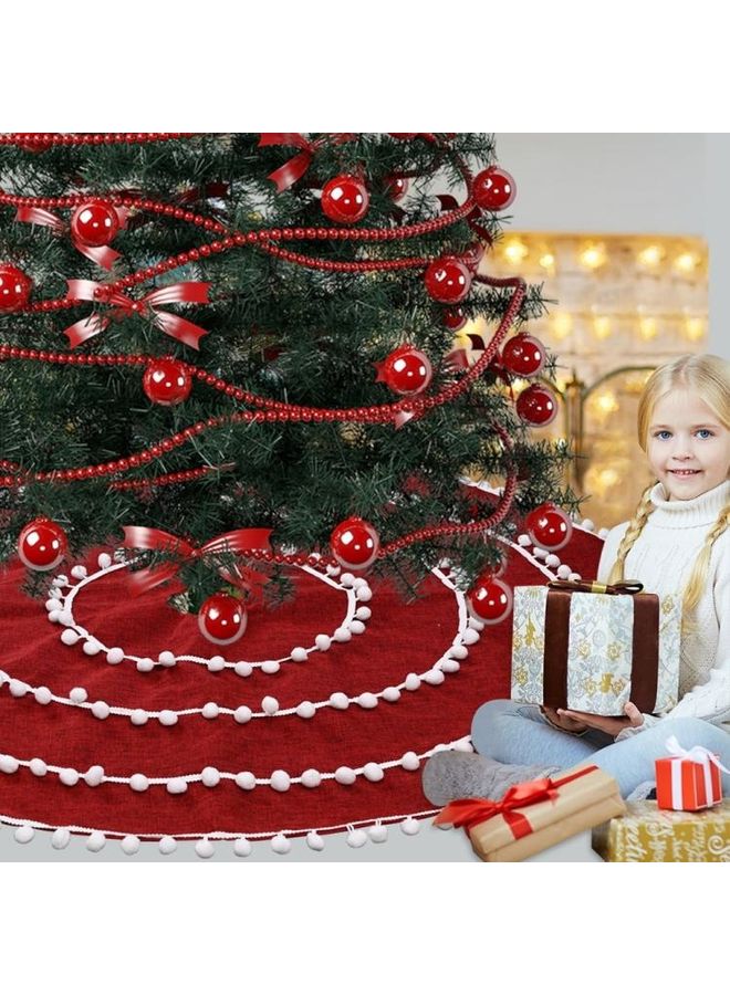 BGM Decorative Tree Skirt Red/White - Image 4