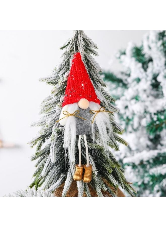 بي جي إم طقم دلايات للدمية بدون وجه مزينة بالترتر من 6 قطع أحمر/ أبيض/ رمادي 8x20سم - Image 1