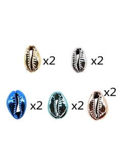 10-Piece Hair Braid Rings Shell Pendants Multicolour