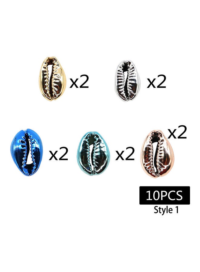 Generic - 10-Piece Hair Braid Rings Shell Pendants Multicolour - Image 1