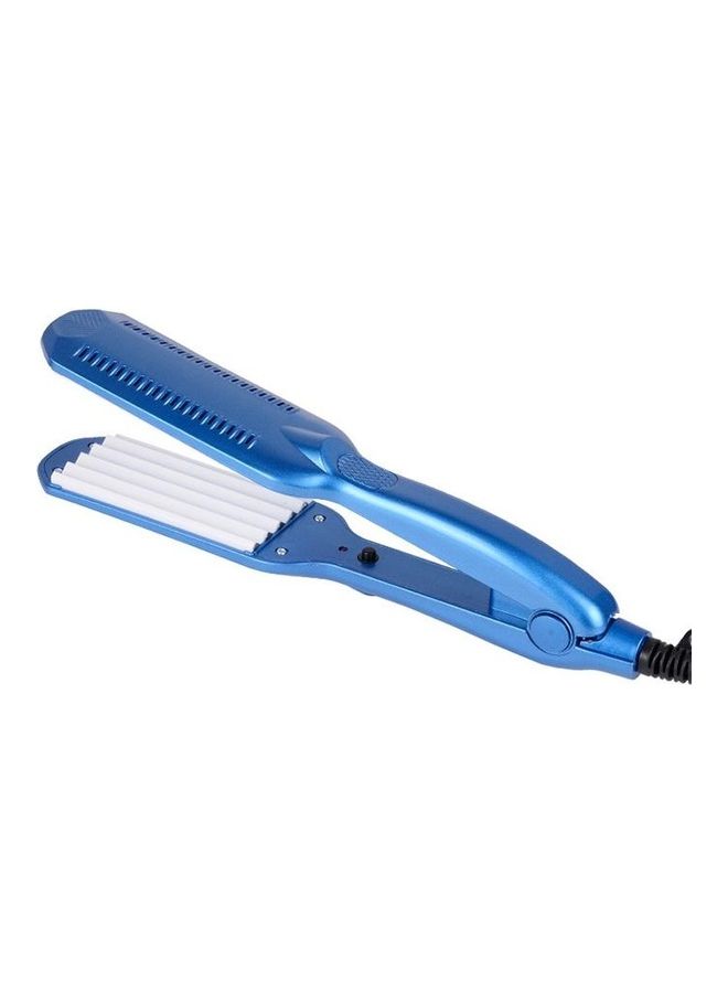 BGM 2-Piece 220V Professional Ceramic Corrugated Curling Iron Blue - Image 2