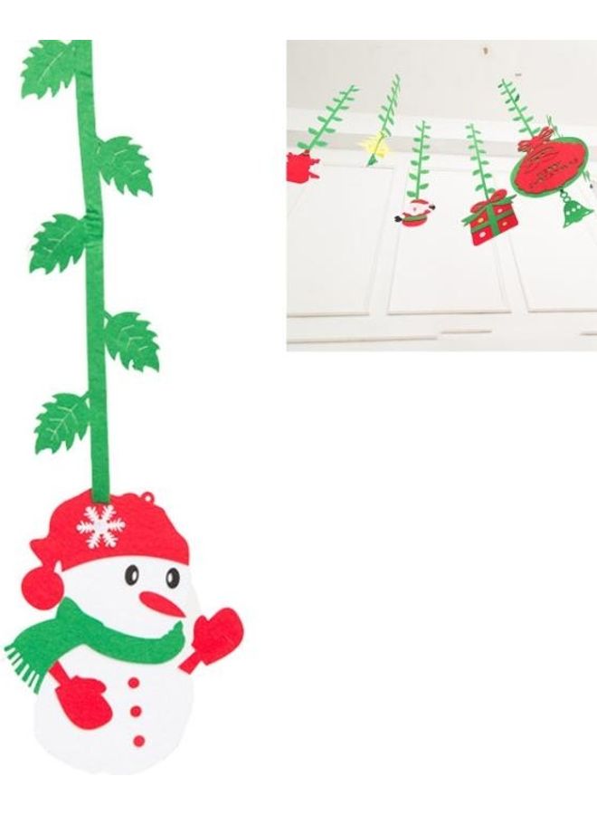 بي جي إم مجموعة من قطعتين زينة معلقة على شكل رجل الثلج أحمر/ أخضر/ أبيض - Image 2