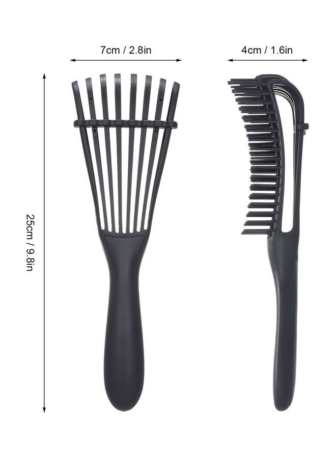 Eight-Claw Soft Scalp Massage Brush Black 25x7cm - Image 3