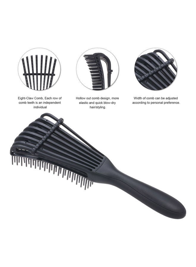 Eight-Claw Soft Scalp Massage Brush Black 25x7cm - Image 5
