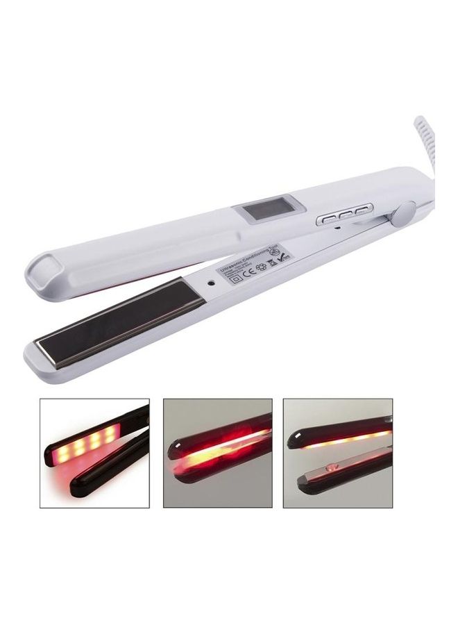 بي جي إم جهاز فرد الشعر بالموجات فوق الصوتية والأشعة تحت الحمراء مع شاشة LCD مطورة قابلة للتعديل. أبيض - Image 2