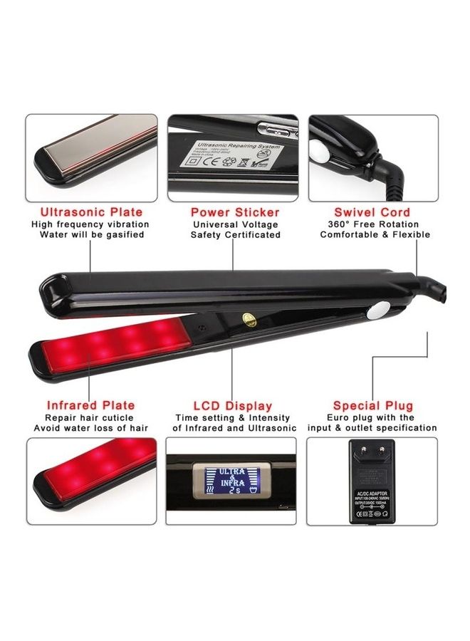 بي جي إم جهاز فرد الشعر بالموجات فوق الصوتية والأشعة تحت الحمراء مع شاشة LCD مطورة قابلة للتعديل. أبيض - Image 3