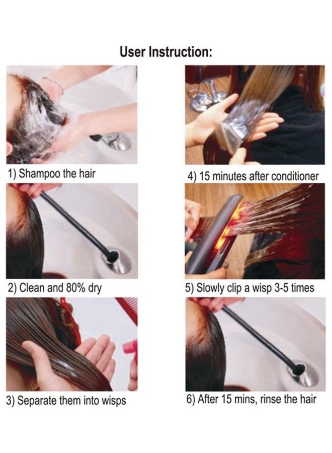 بي جي إم جهاز فرد الشعر بالموجات فوق الصوتية والأشعة تحت الحمراء مع شاشة LCD مطورة قابلة للتعديل. أبيض - Image 4