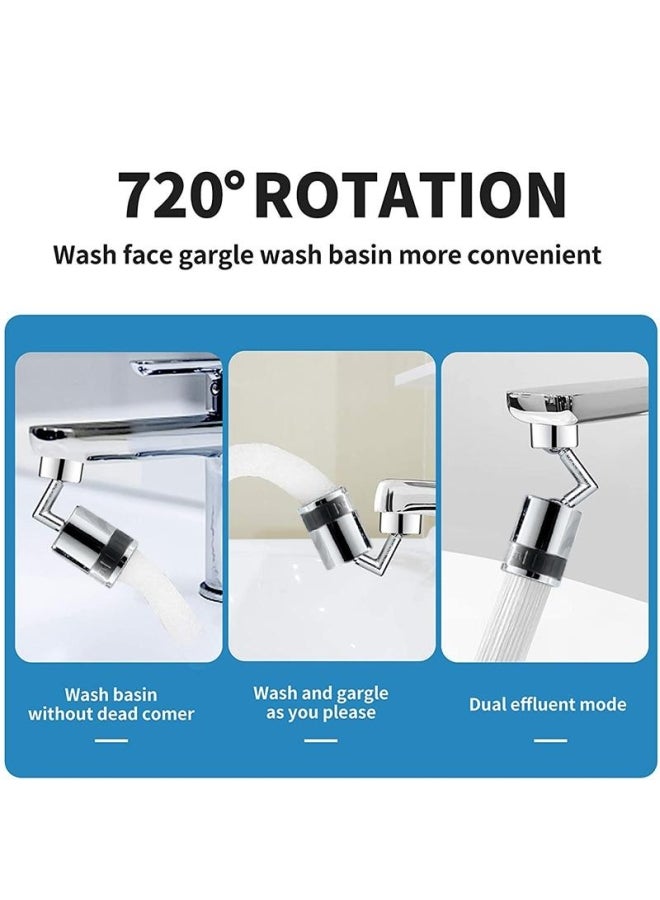 ZENHOME 22-24mm Water Saving Sprinkler 720 Degree Filter Faucet Silver - Image 3