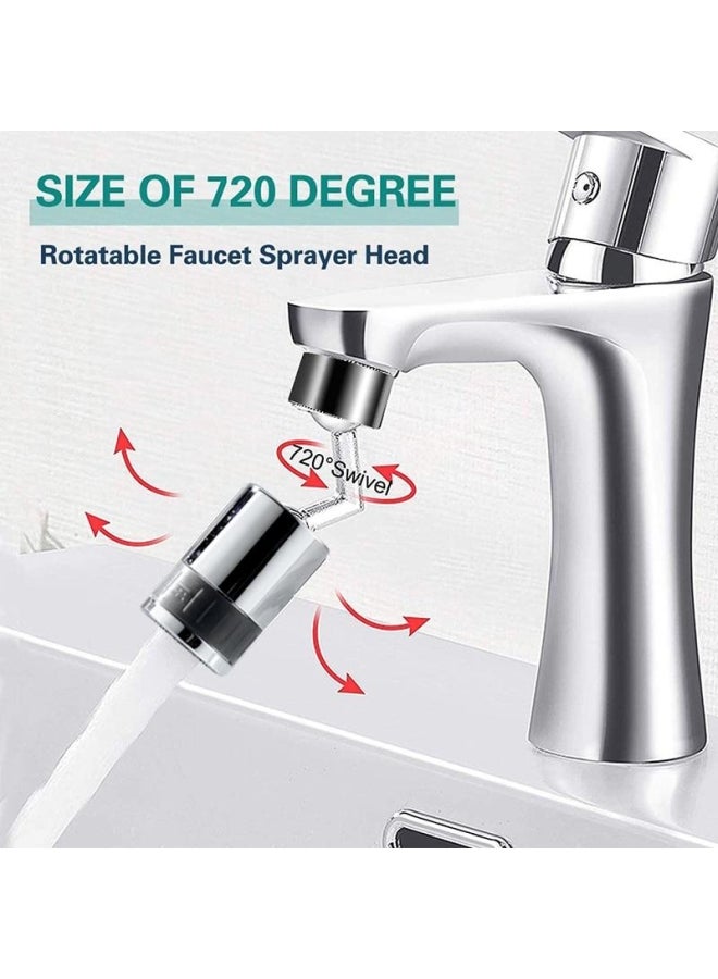 ZENHOME 22-24mm Water Saving Sprinkler 720 Degree Filter Faucet Silver - Image 4