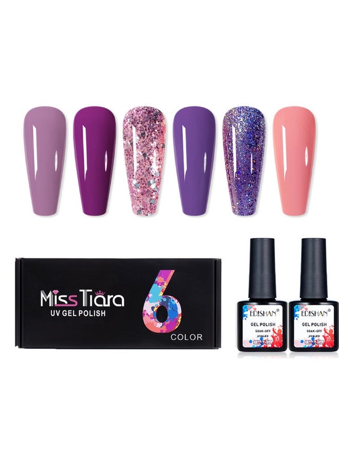 مس تيارا مجموعة طلاء أظافر جل بالأشعة فوق البنفسجية وإضاءة LED مكونة من 6 قطع متعدد الألوان - Image 1