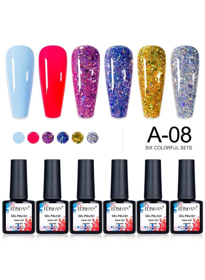 مس تيارا مجموعة طلاء أظافر جل بالأشعة فوق البنفسجية وإضاءة LED مكونة من 6 قطع متعدد الألوان - Image 2