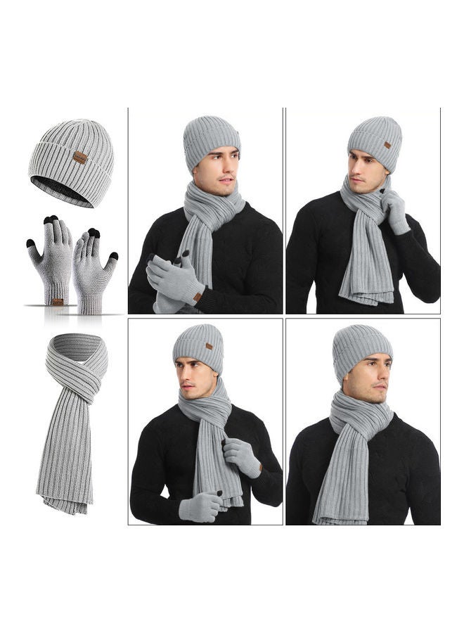 1-Pair Winter Warm Gloves with Hat and Neck Scarf - Image 2
