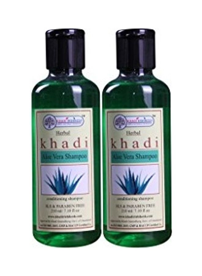 KHADI RISHIKESH Pack Of 2 Herbal Aloe Vera Shampoo Clear 420ml - Image 1
