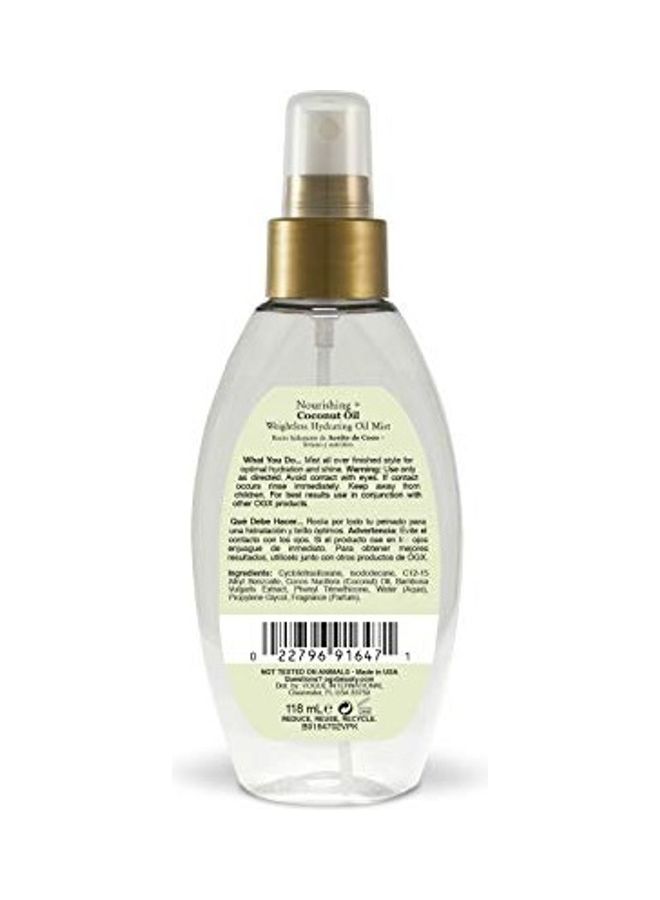 Ogx Nourishing Coconut Weightless Hydrating Oil Mist Multicolour 118ml - Image 4