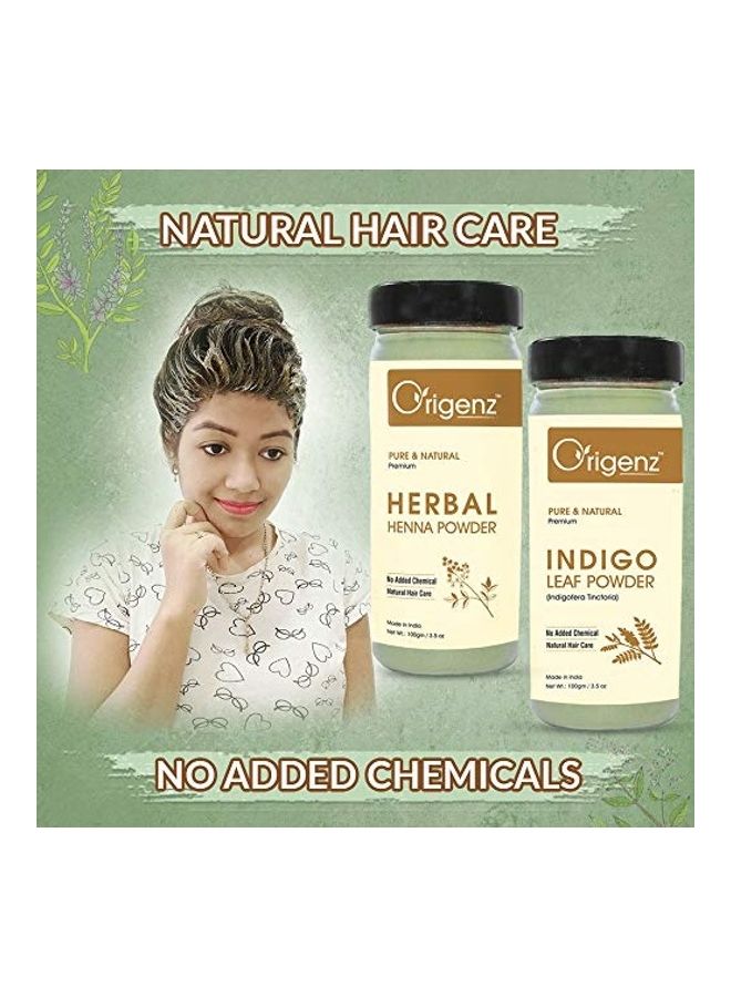 أوريجينز طقم مُكون من قطعتين من بودرة الحناء وبودرة النيلي الفاخرة أخضر 100جرام - Image 3