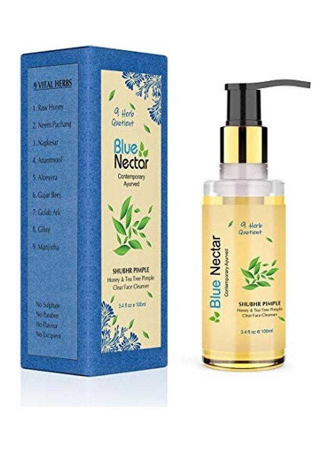 Blue Nectar Ayurvedic Pimple Clear Face Wash Yellow 100ml  - Image 1