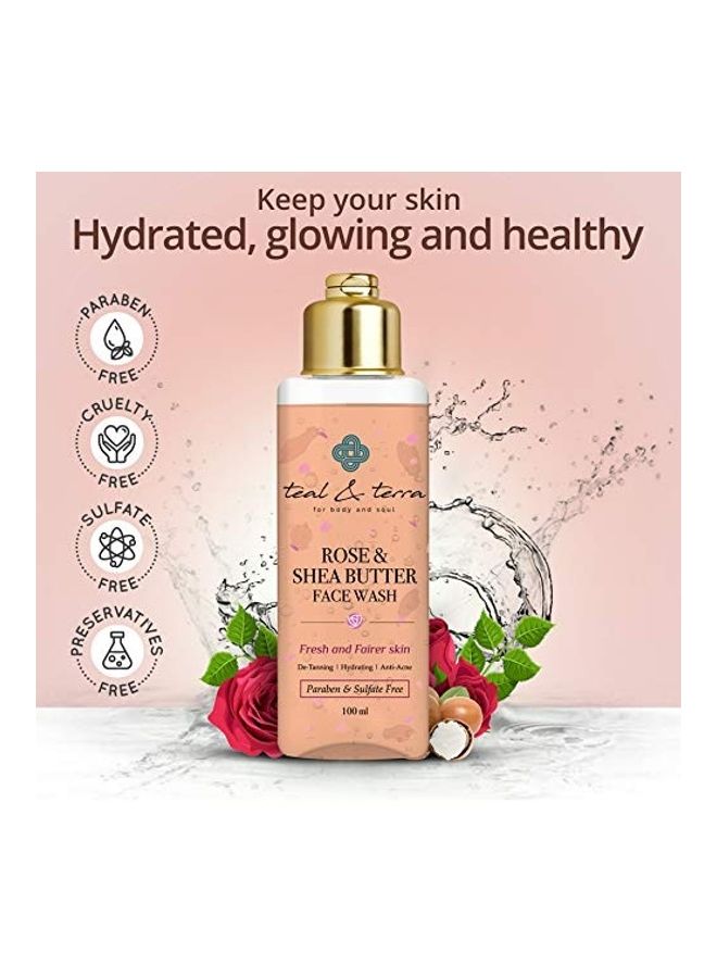 Teal & Terra - Rose And Shea Butter Face Wash White 100ml - Image 1