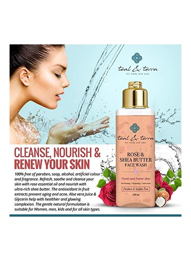 Teal & Terra - Rose And Shea Butter Face Wash White 100ml - Image 1