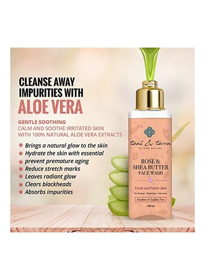Teal & Terra - Rose And Shea Butter Face Wash White 100ml - Image 1