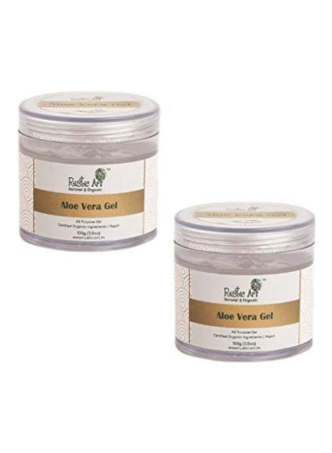 Rustic Art Pack Of 2 Organic Aloe Vera Gel Clear 100grams - Image 1