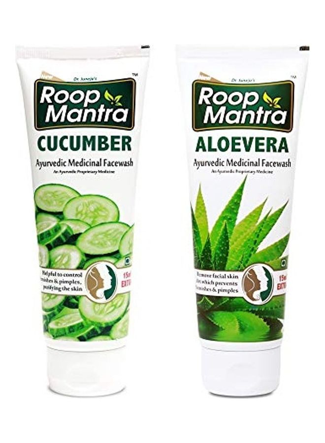 Roop Mantra Pack Of 2 Cucumber And Aloevera Face Wash White 115ml - Image 1