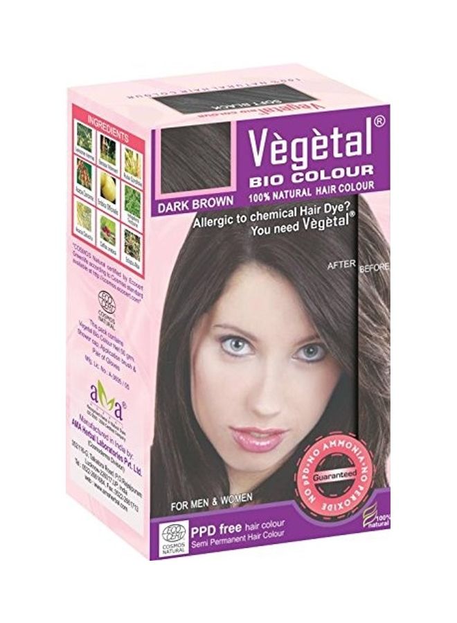 Vegetal 100% Natural Hair Colour Dark Brown 50grams - Image 1
