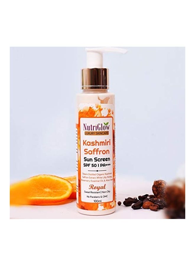 NUTRIGLOW Pack Of 2 Kashmiri Saffron Moisturizer And Sun Screen Clear 100ml - Image 2