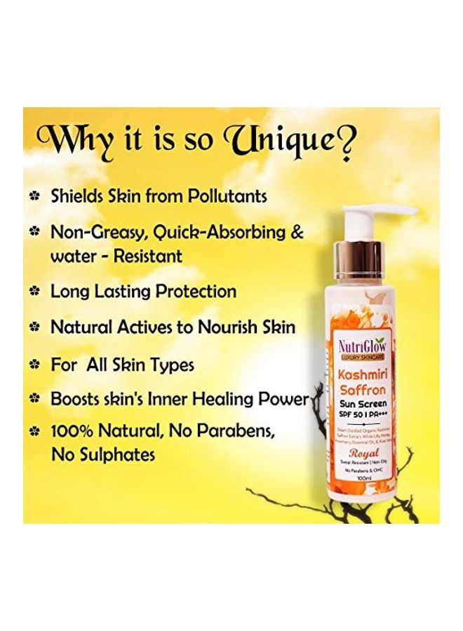 NUTRIGLOW Pack Of 2 Kashmiri Saffron Moisturizer And Sun Screen Clear 100ml - Image 3