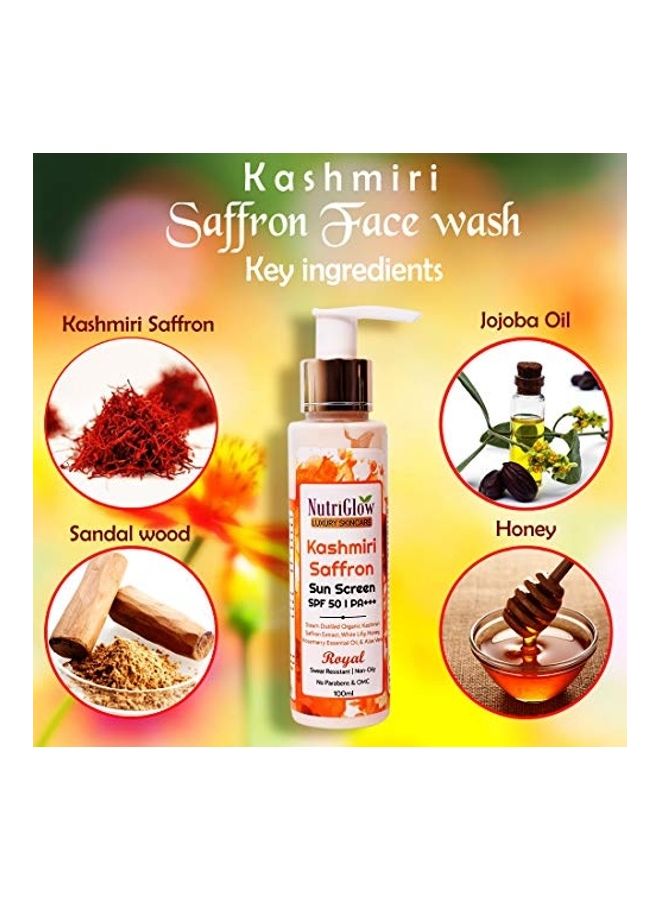 NUTRIGLOW Pack Of 2 Kashmiri Saffron Moisturizer And Sun Screen Clear 100ml - Image 4