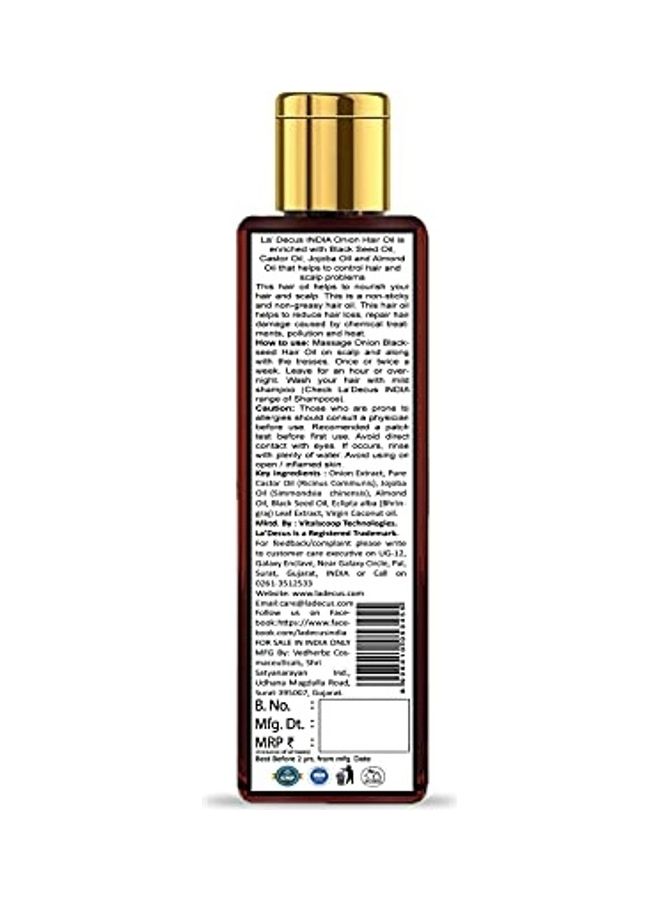La' Decus INDIA - Onion Black Seed Hair Oil Multicolour 200ml - Image 1