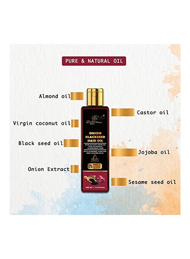 La' Decus INDIA - Onion Black Seed Hair Oil Multicolour 200ml - Image 1