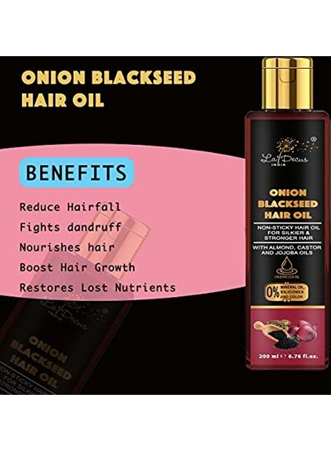 La' Decus INDIA - Onion Black Seed Hair Oil Multicolour 200ml - Image 1