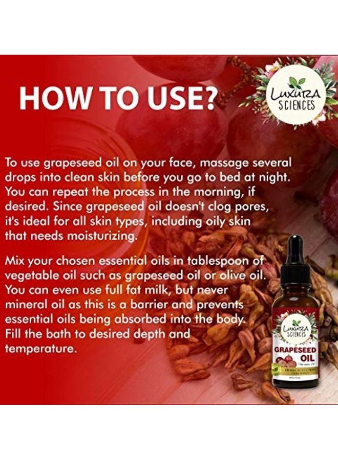 Luxura Sciences Organic Grapeseed Oil Clear 30ml  - Image 4