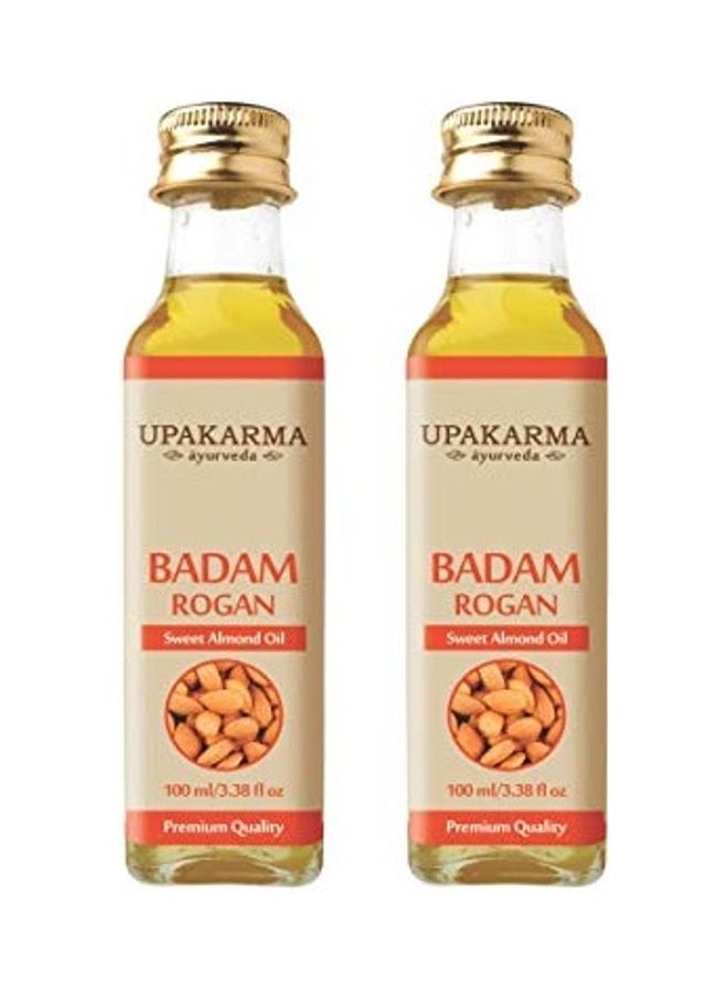 UPAKARMA Pack Of 2 Ayurveda Natural Cold Pressed Sweet Almond Oils Clear 100ml - Image 1