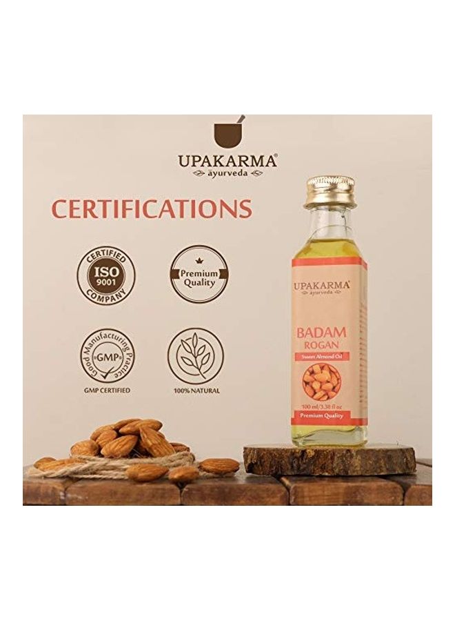 UPAKARMA Pack Of 2 Ayurveda Natural Cold Pressed Sweet Almond Oils Clear 100ml - Image 2