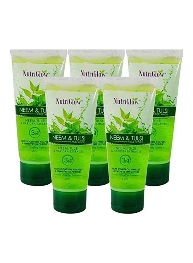 NUTRIGLOW Pack Of 5 Face Wash Green 65ml - Image 1