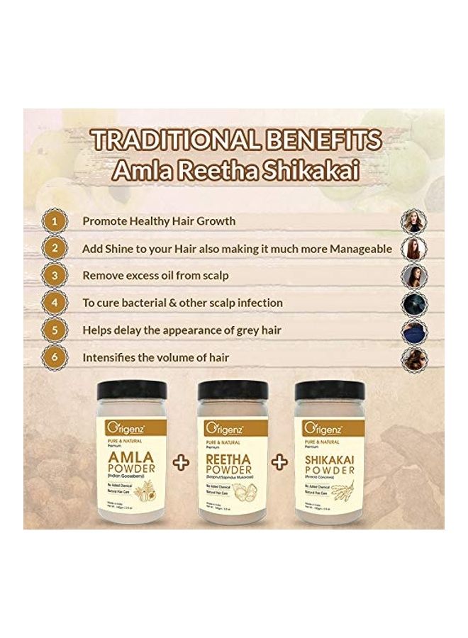 أوريجينز مجموعة بودرة شعر بخلاصة الأملج والصابونية الموكوروسية والشيكاكاي مكونة من 3 قطع رمادي 300جرام - Image 4