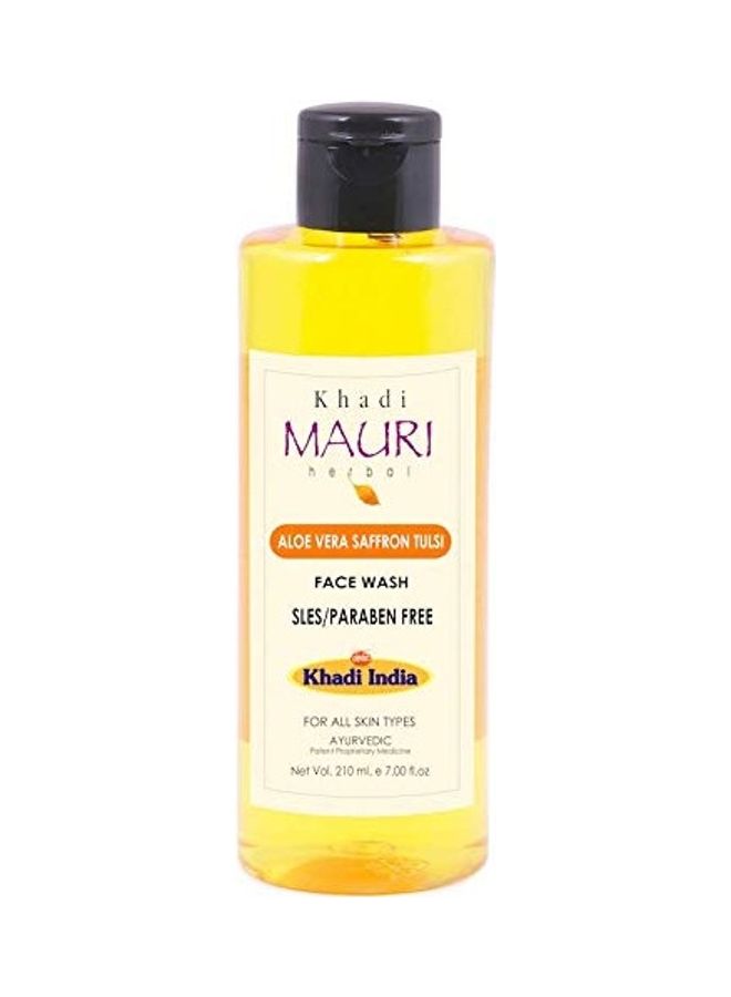 Khadi Mauri Herbal Aloe Vera Saffron Face Wash Yellow 210ml  - Image 1
