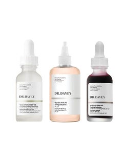 Hyaluronic And Glycolic Acid With AHA & BHA Peeling Solution Set Multicolour 30/30/240ml