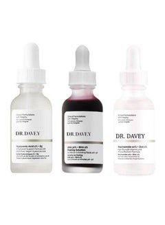 DR. DAVEY Hyaluronic Acid, Niacinamide & Zinc With AHA & BHA Peeling Solution Set Multicolour 30/30/30ml  - Image 1