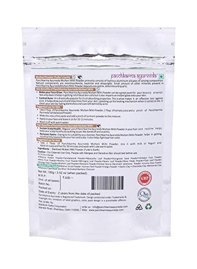 PANCHKARMA AYURVEDA Multani Mitti Powder Clear 100grams - Image 3
