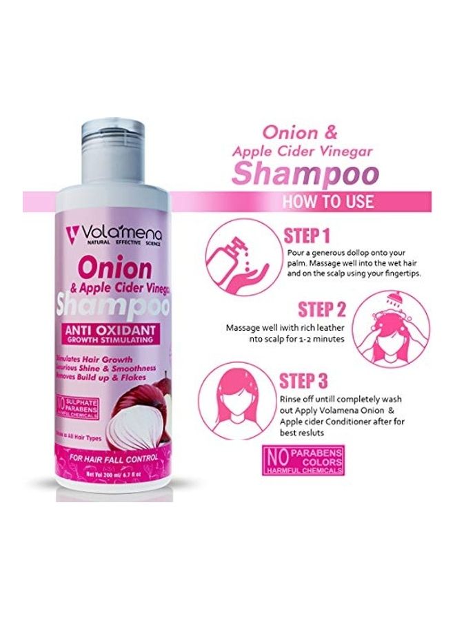 VOLAMENA WITH DEVICE - Onion Apple Cider Vinegar Shampoo Multicolour 200ml - Image 1