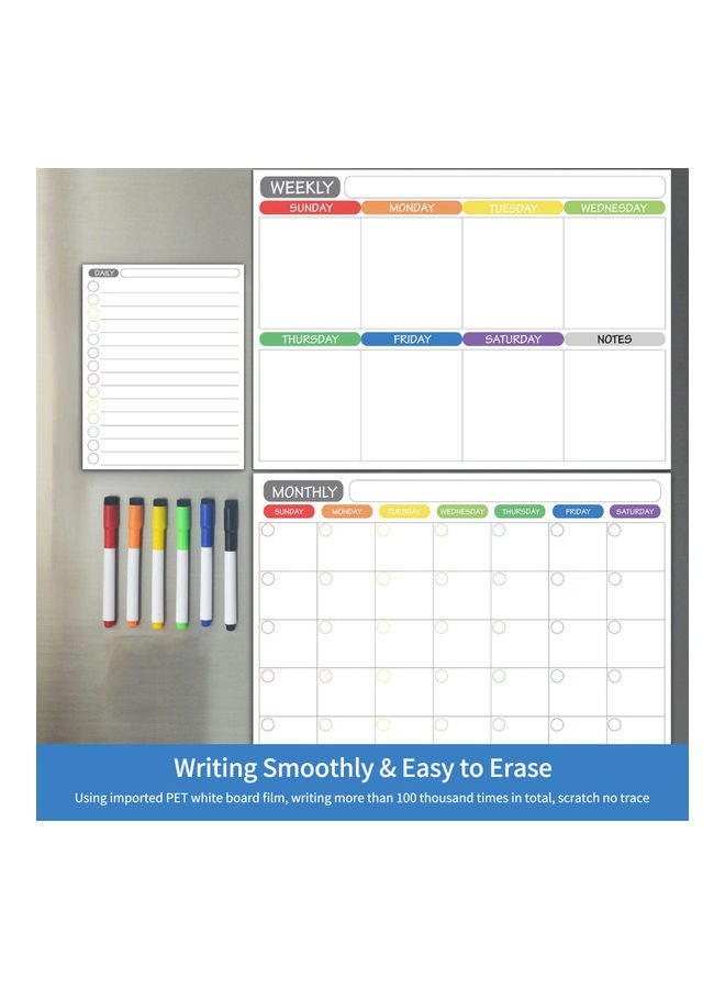 Generic Magnetic Dry Erase Calendar Whiteboard Multicolour  - Image 3