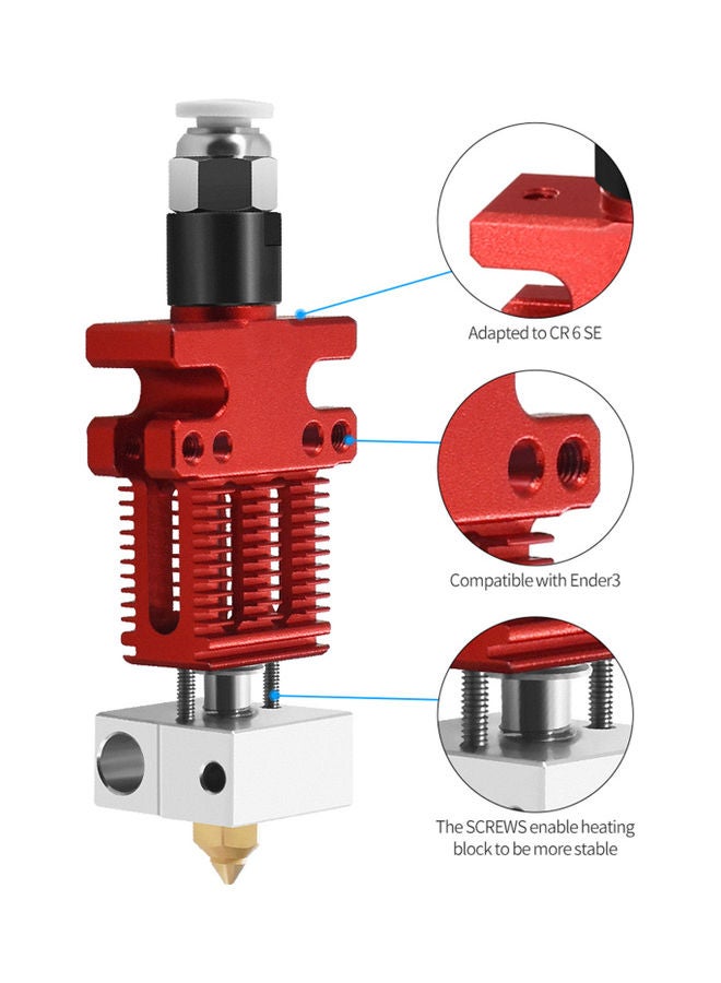 Assembled Extruder Hotend Kit With Extra 3 Piece 0.4mm Nozzles Multicolour - Image 4