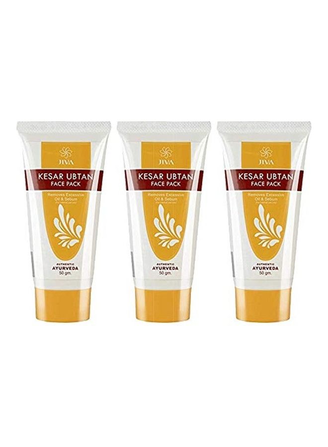 Jiva Pack Of 3 Kesar Ubton Face Pack Clear 50grams - Image 1