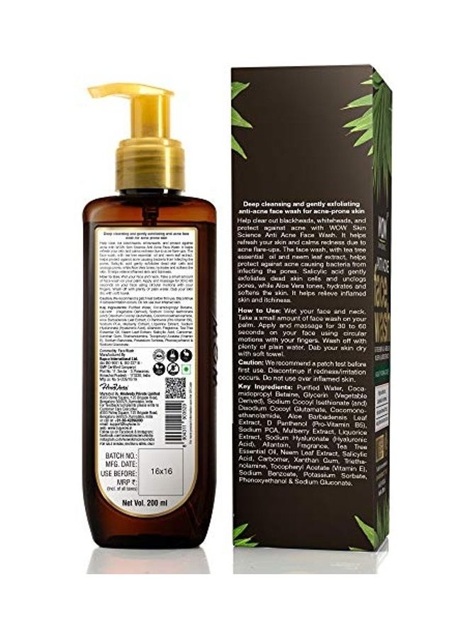 WOW - Skin Science Anti Acne Face Wash Multicolour 200ml - Image 1