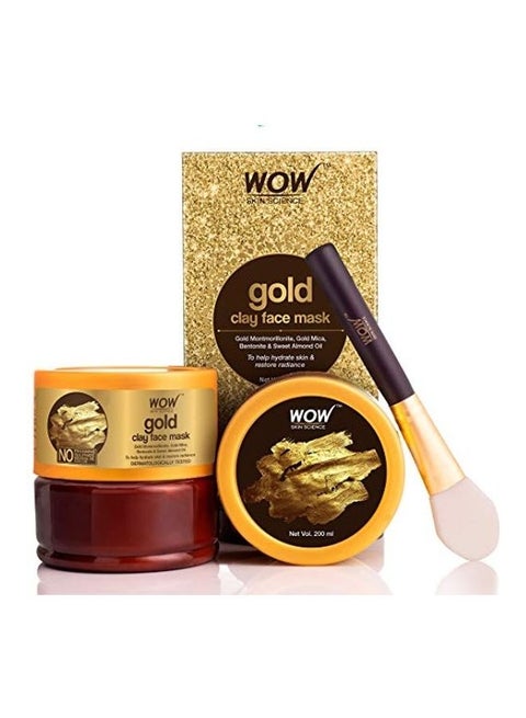 Gold Clay Face Mask With Applicator Gold 200ml