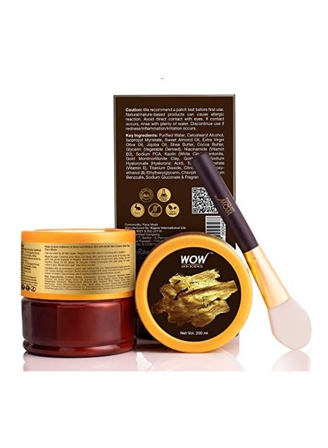 Gold Clay Face Mask With Applicator Gold 200ml